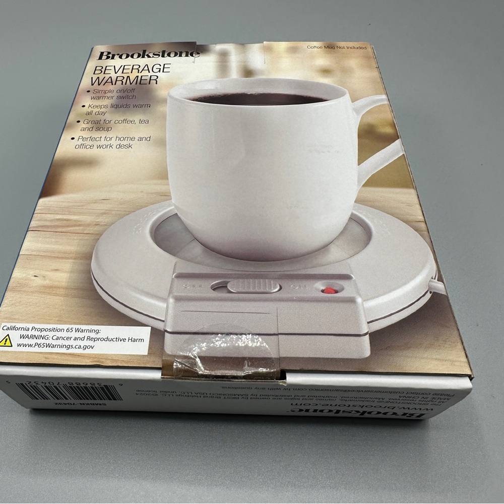 Brookstone Beverage Warmer Compact Electric Desktop Tea Coffee Warmer